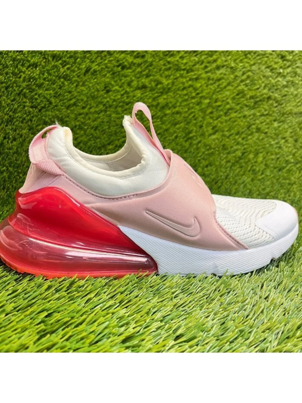 Nike Air Max 270 Extreme GS Girls Size 7Y White Pink Athletic Shoes Sneakers